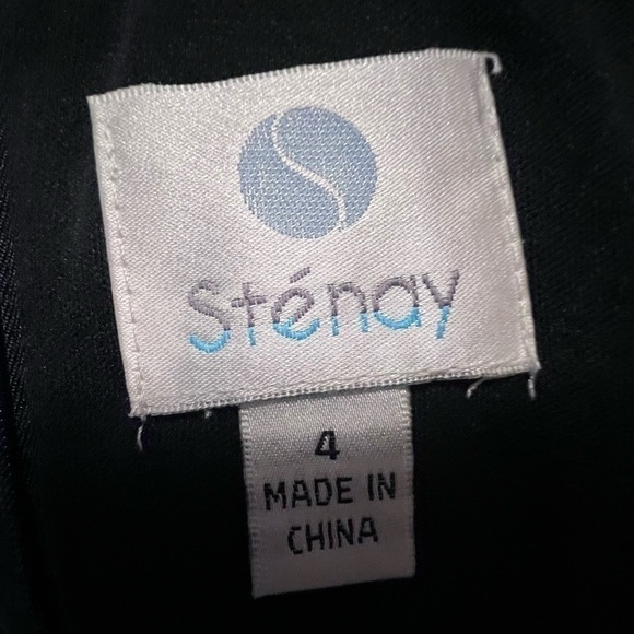 Women's Navy Silky Embellished Knee Length Cocktail Dress Stenay Size 4 - Picture 4 of 5